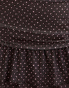  Marrone con stampa micro polka rosa