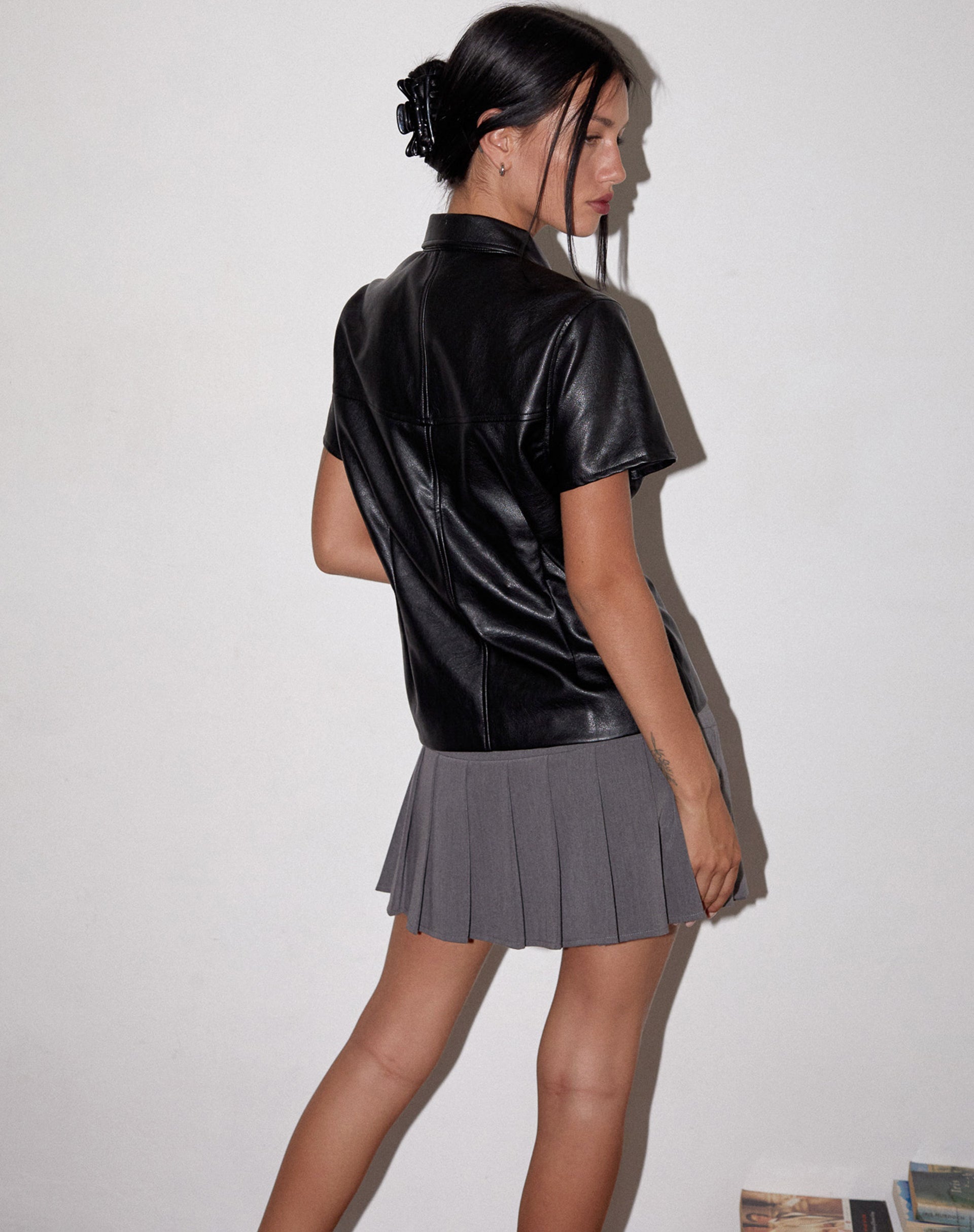 Immagine di Mulan Camicia a maniche corte in PU Nero