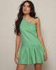 Immagine di Munasa Mini Dress monospalla in Mini Gingham Verde