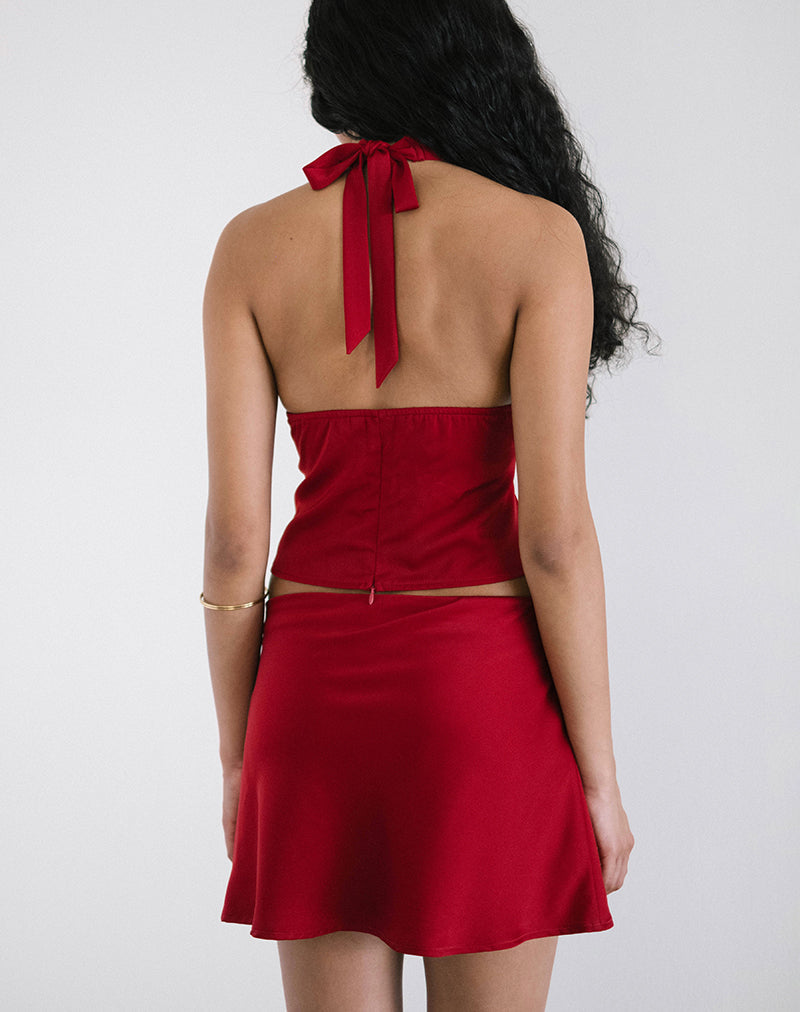Immagine di Nidya Aline Mini Gonna in Rosso Scuro
