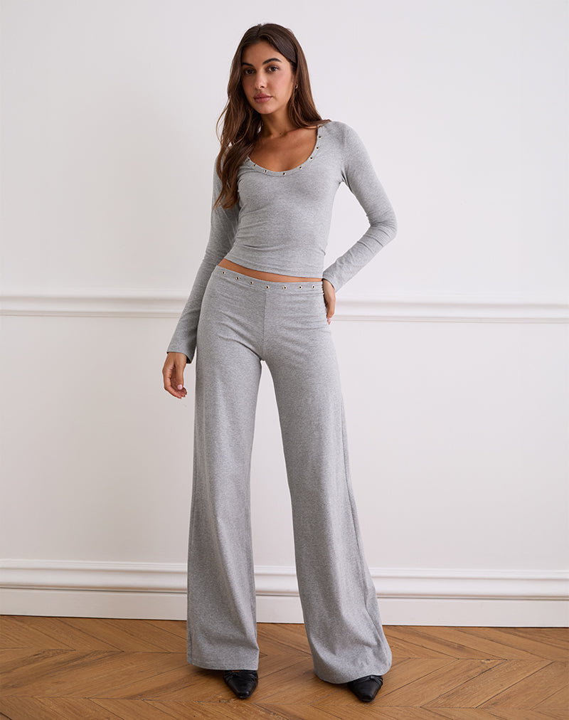 Immagine di Dorala Pantaloni a vita bassa con occhielli in grigio Marl