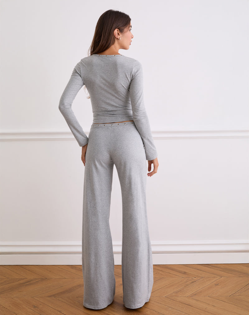 Immagine di Dorala Pantaloni a vita bassa con occhielli in grigio Marl