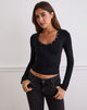 Immagine di Myoga - Top a maniche lunghe con borchie - Nero