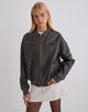 Immagine di Marco Distressed Bomber Jacket in PU Charcoal