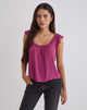 Immagine di Merisso Top con buco della serratura con scollo scoop Daco in Rose Burgundy
