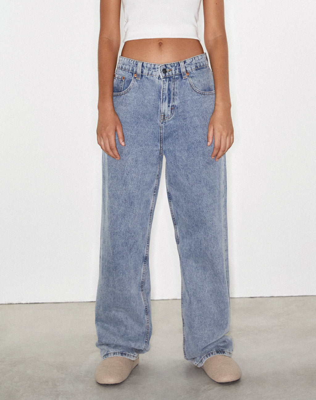 JEANS PARALLELI LAVAGGIO CHIARO BLU