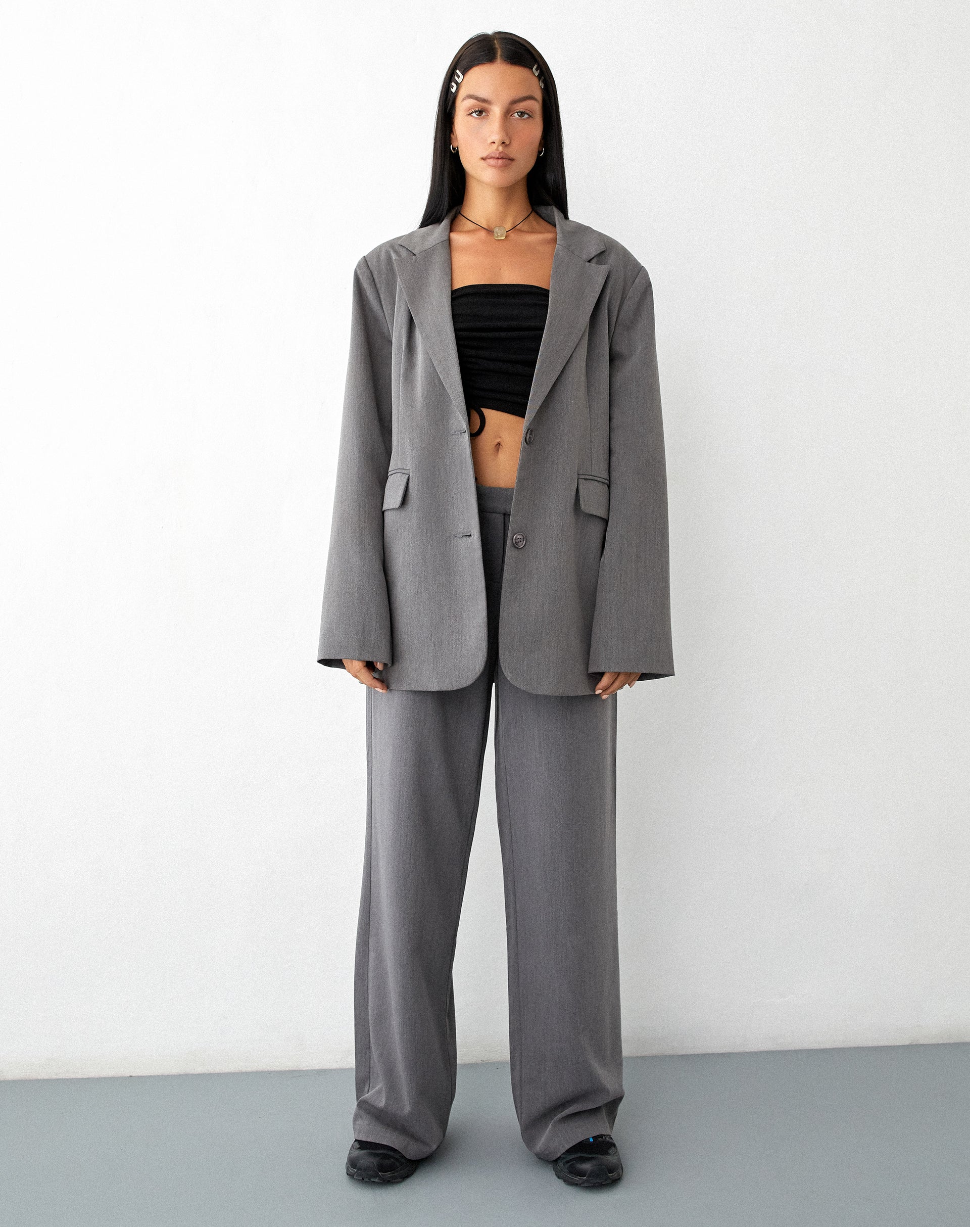 IMMAGINE DEL Blazer Maiwa in Charcoal sartoriale