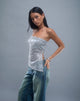Immagine di Brilia Top a fascia in maglia di paillettes Argento