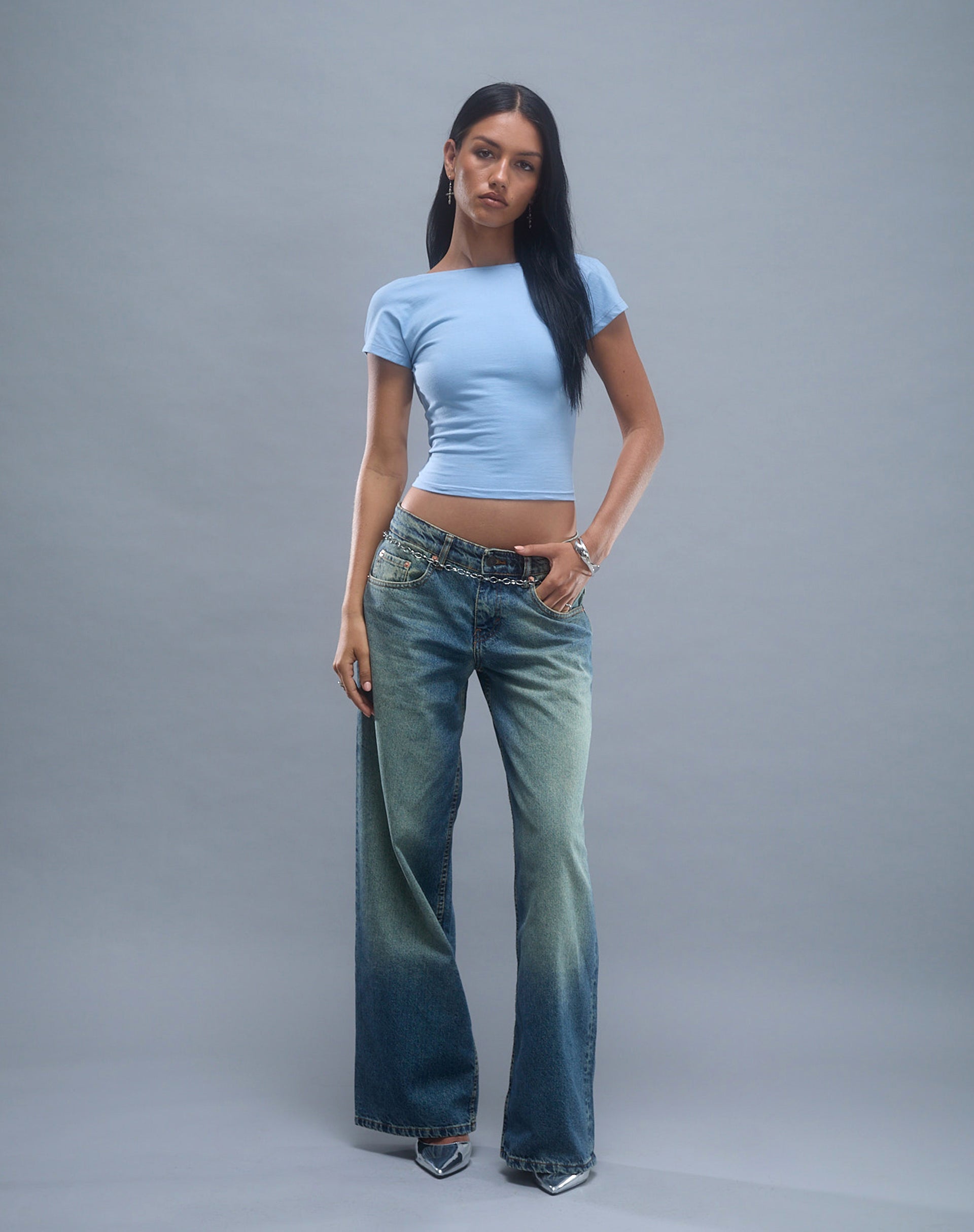 Immagine di Xiwang Crop Top in blu Nantucket