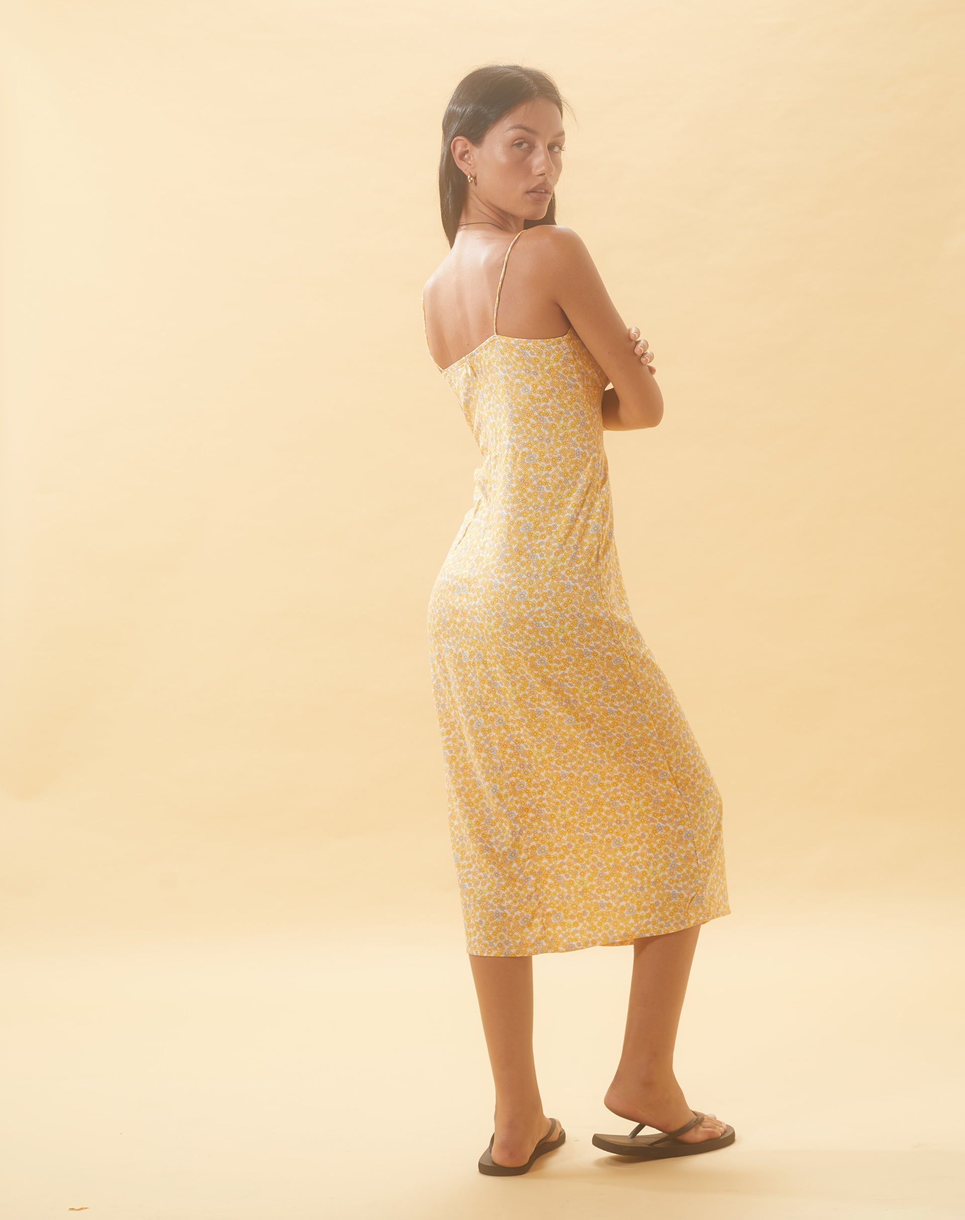 Immagine di Cessilie Midi Dress in Flower Garden Giallo