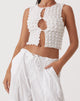 immagine di MOTEL X OLIVIA NEILL Nolan Cutout Top in Bubble Jersey Bianco Vero