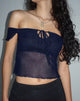 Immagine di Nabil Bardot Crop Top in Mesh Navy