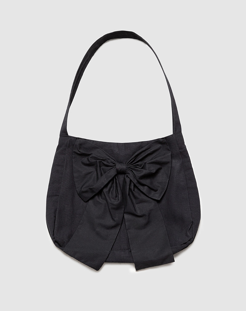 Immagine della borsa Nagi in nero con fiocco nero