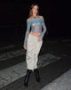 image of MOTEL X JACQUIE Nagya Top a manica lunga in Lumen Mesh Blu