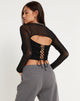 immagine di Kalula Crop Top a maniche lunghe in nero