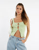 immagine di MOTEL X JACQUIE Naini Top in maglia a coste color lime pastello