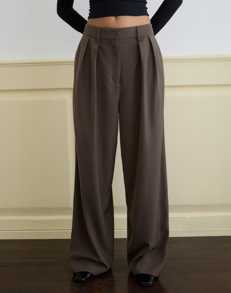 Immagine di Nala Pantalone a pieghe larghe in tartufo sartoriale