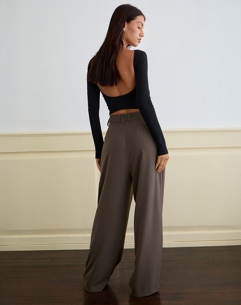 Immagine di Nala Pantalone a pieghe larghe in tartufo sartoriale