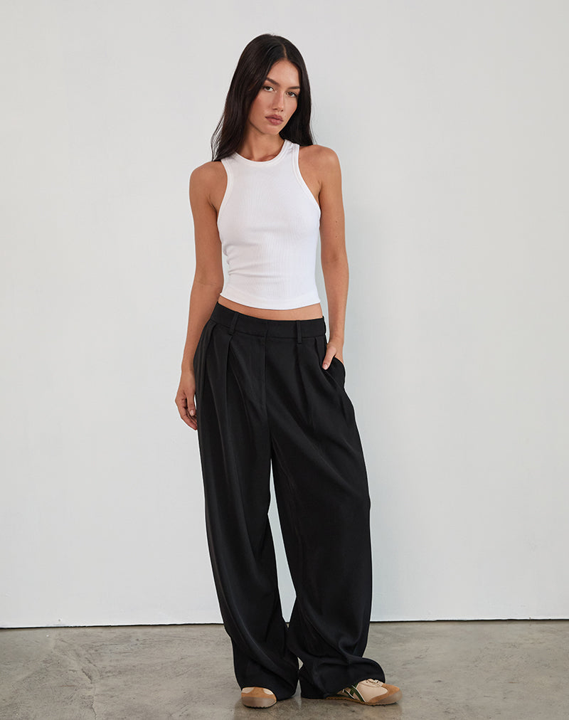 Pantaloni a pieghe Nala in nero sartoriale