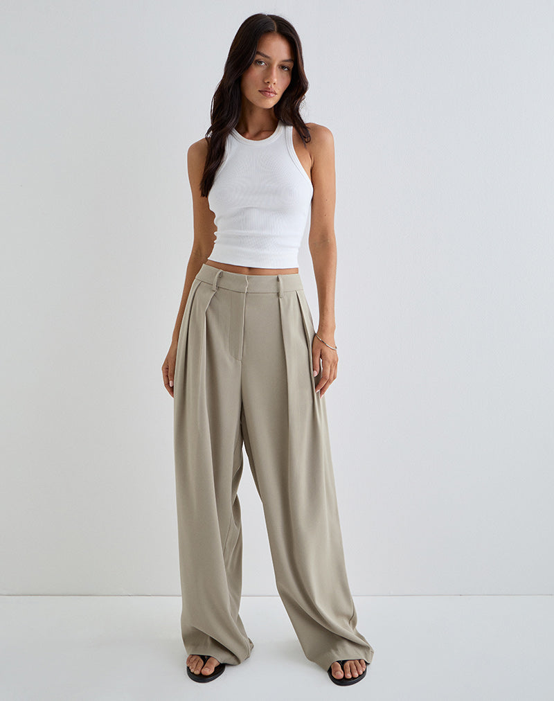 Immagine di Nala Pantalone a pieghe larghe in Taupe Tailoring