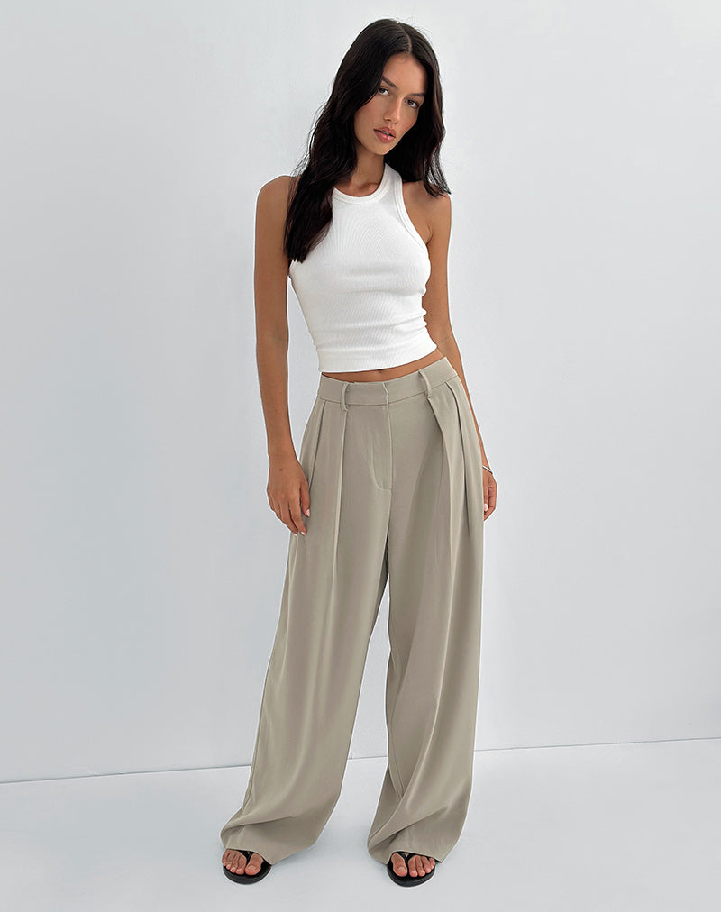 Immagine di Nala Pantalone a pieghe larghe in Taupe Tailoring