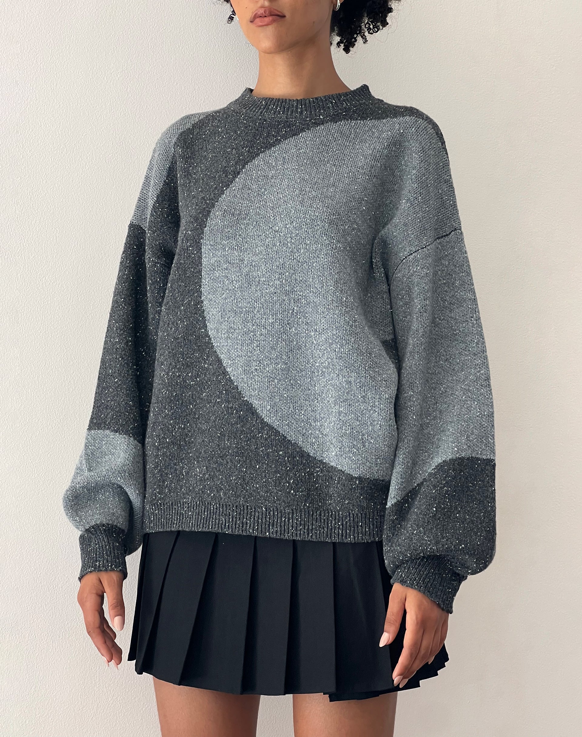 Immagine di Namari Jumper in maglia mista nera e carbone