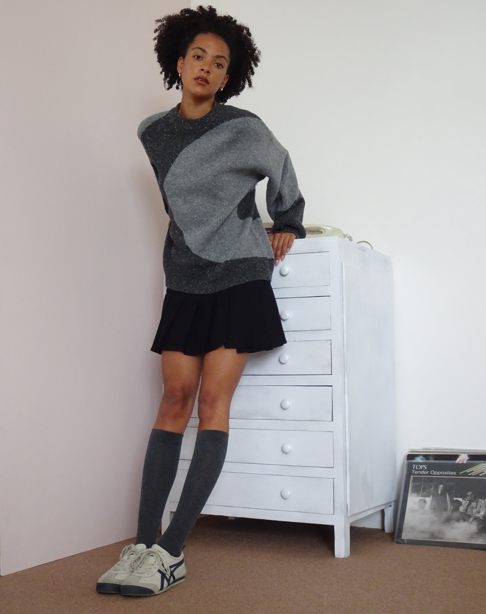 Immagine di Namari Jumper in maglia mista nera e carbone
