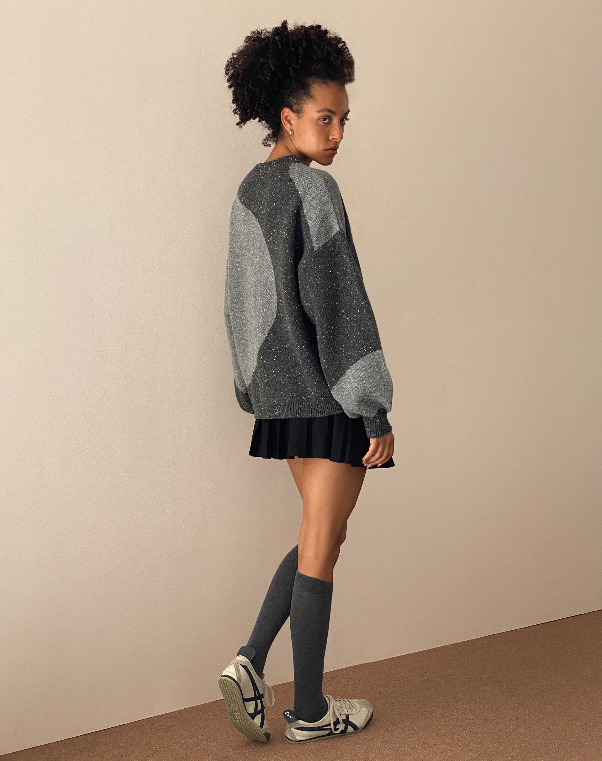 Immagine di Namari Jumper in maglia mista nera e carbone