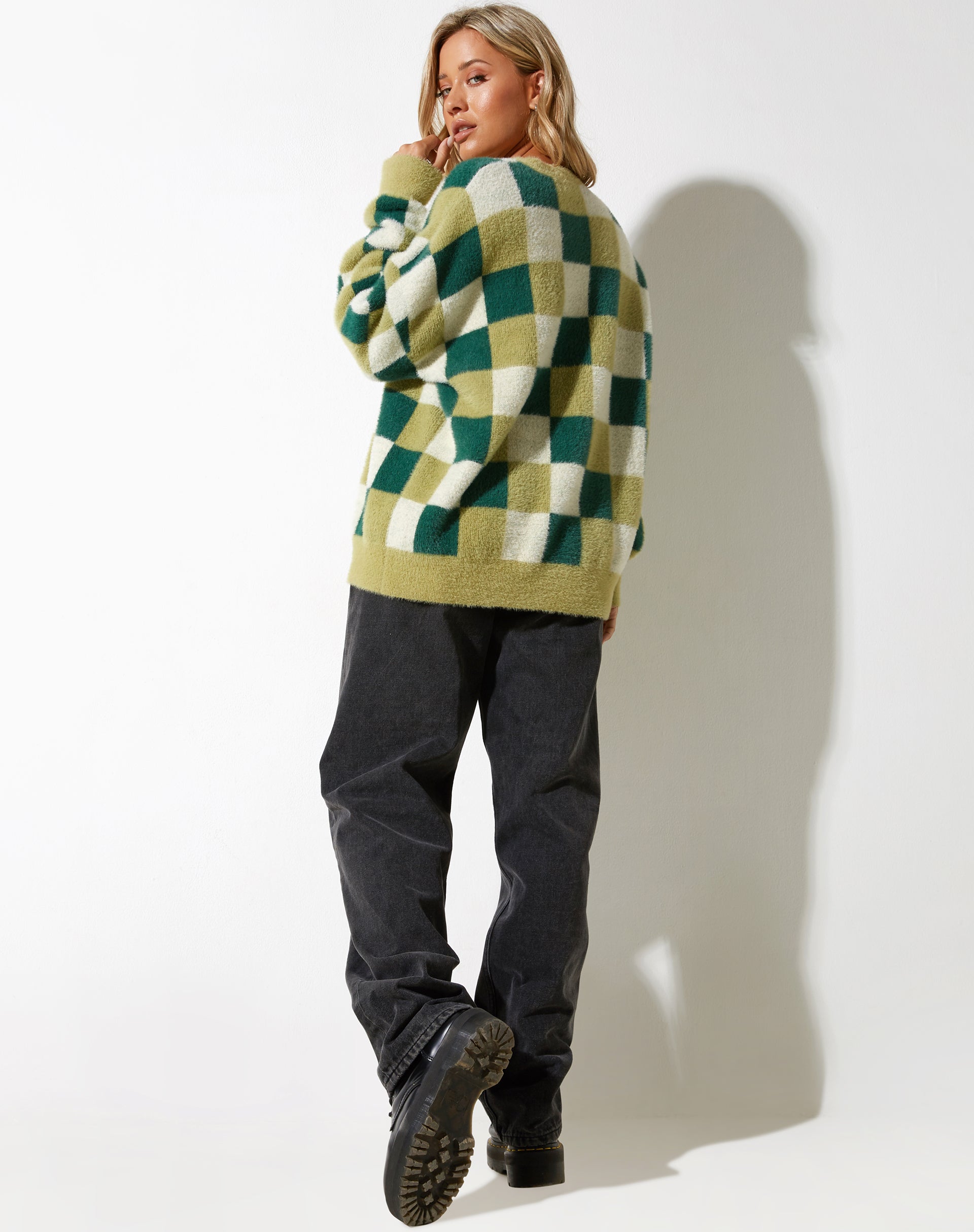 immagine di Namari Jumper in Checker Green Cream