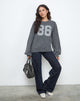 Immagine di Namari Jumper in maglia grigia con motivo 86