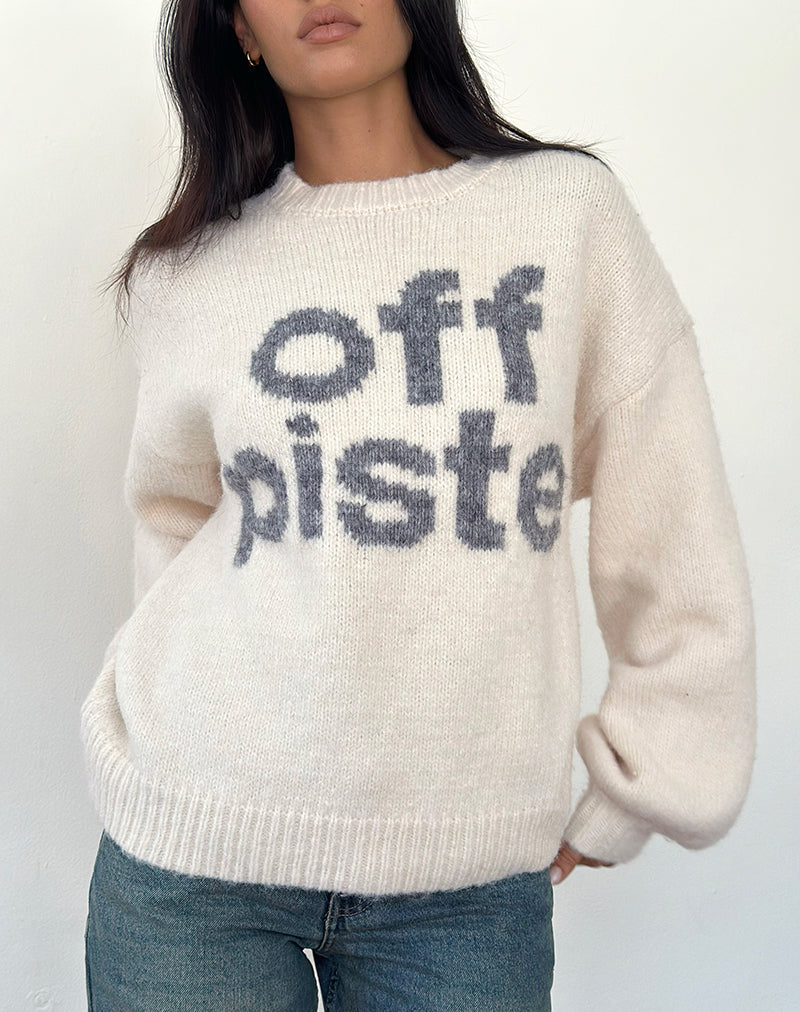 Maglione Namari con stampa avorio Off Piste