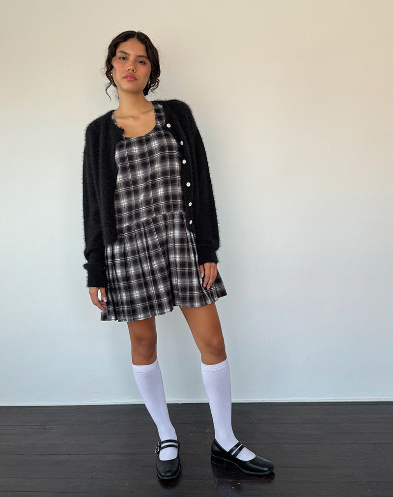 Immagine di Namaya Midi Dress in nero bianco check