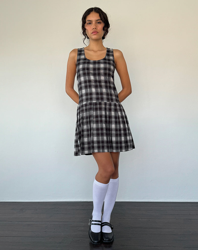 Immagine di Namaya Midi Dress in nero bianco check