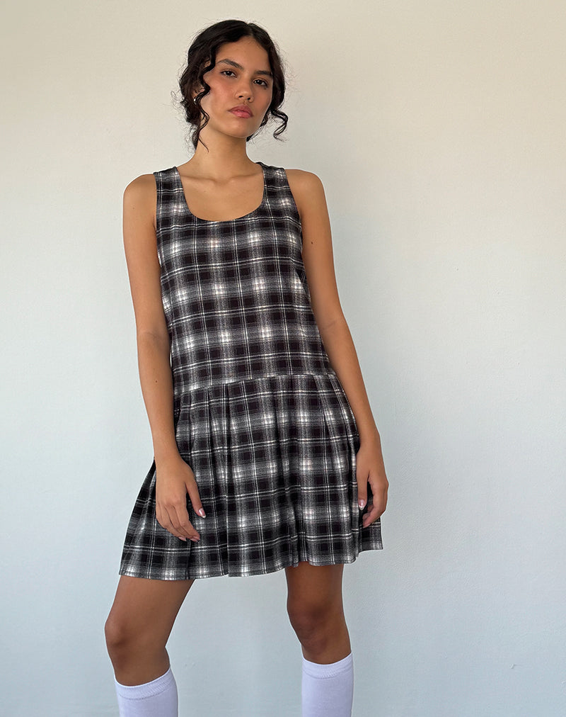 Immagine di Namaya Midi Dress in nero bianco check