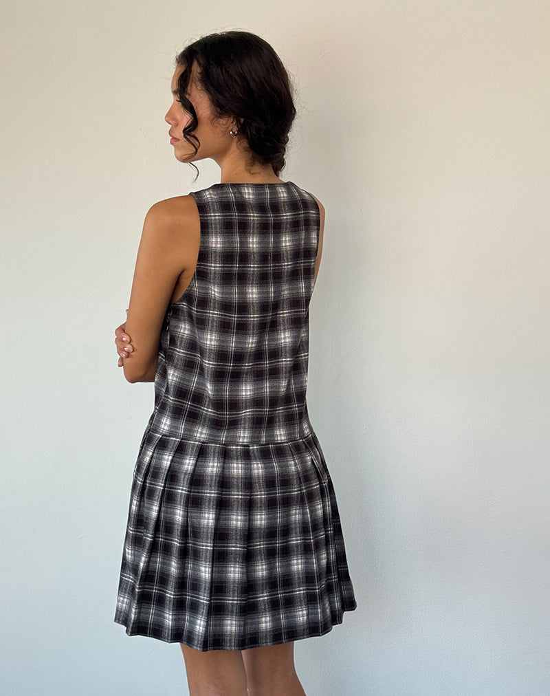 Immagine di Namaya Midi Dress in nero bianco check