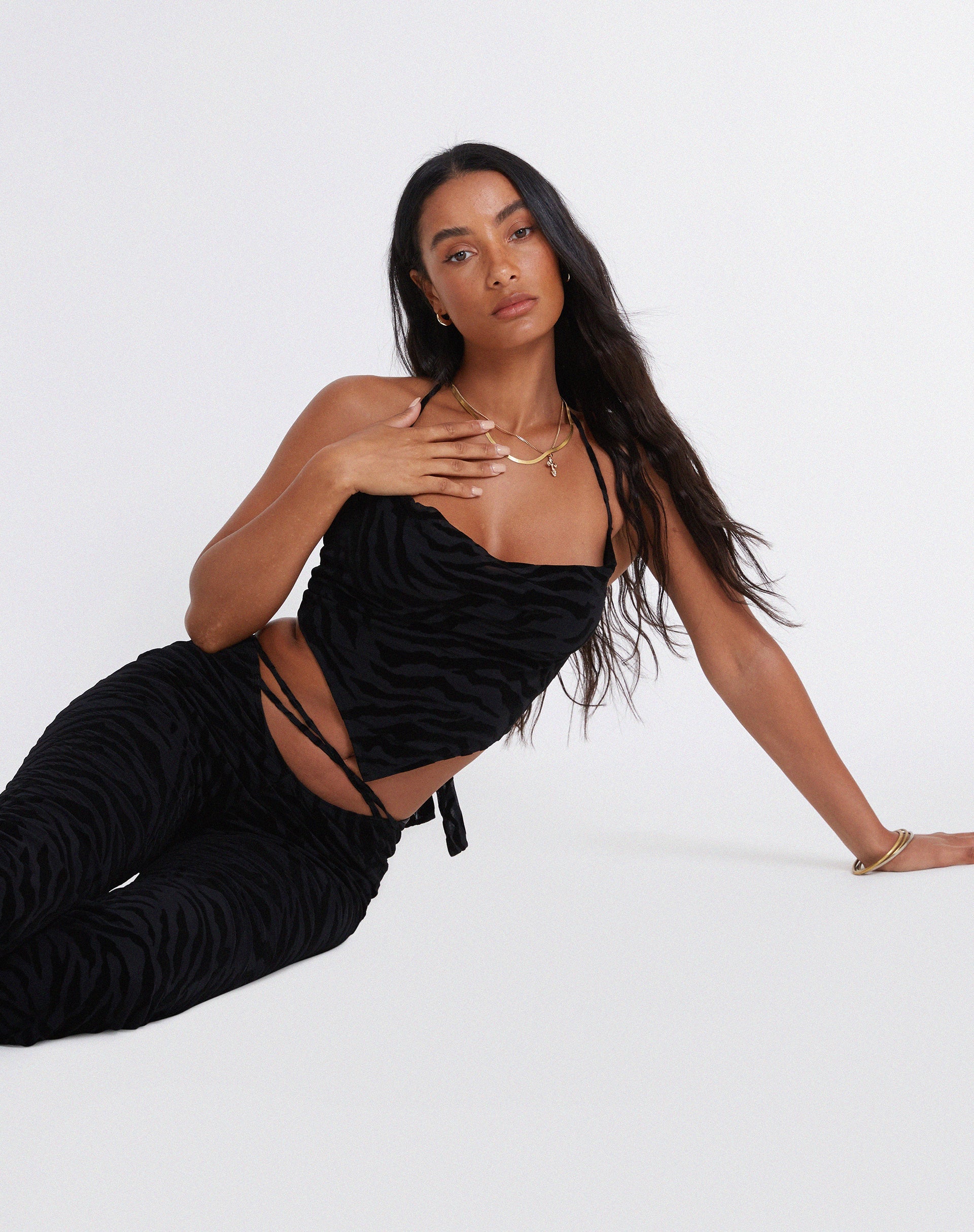 immagine di Ketia Crop Top in Zebra Flock Nero