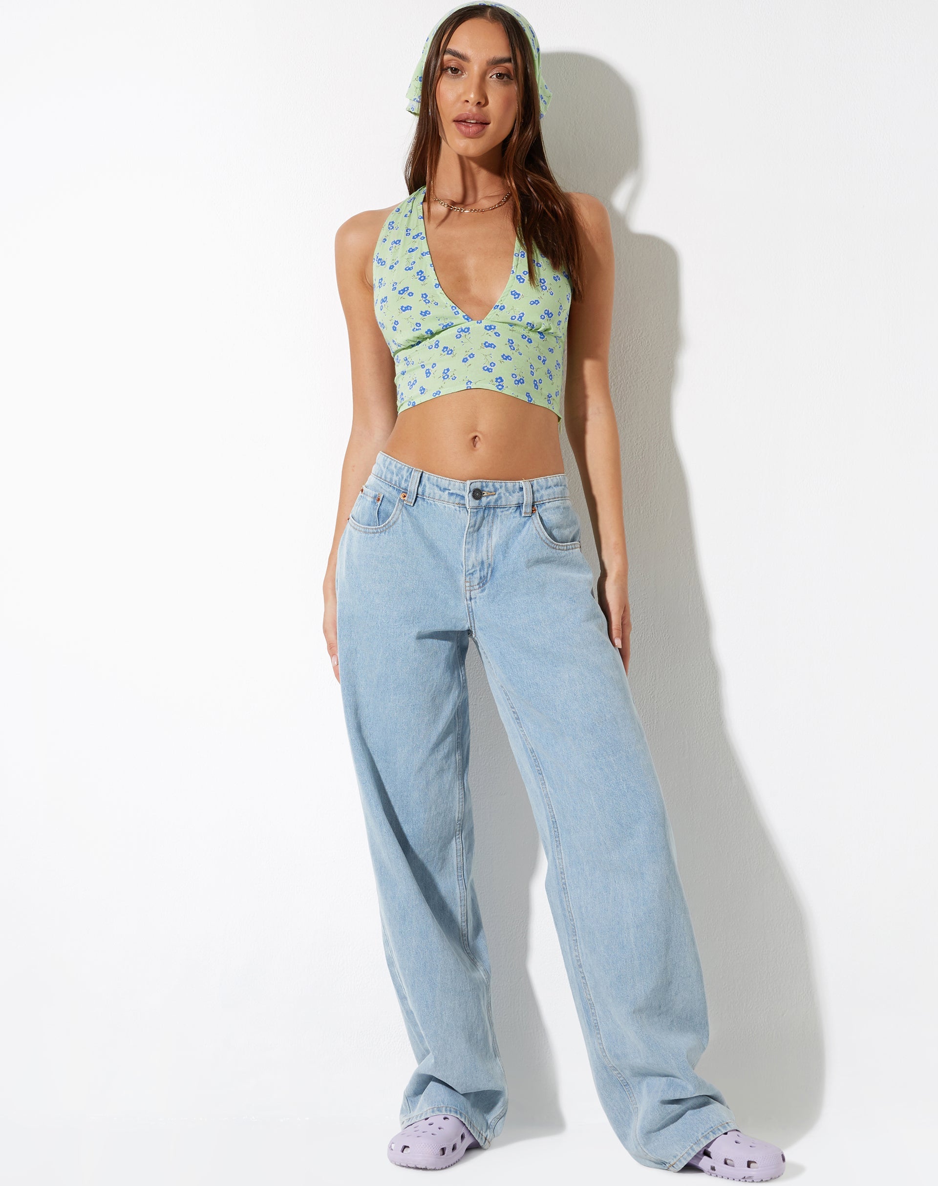 immagine di Nanda Crop Top in Lime Floral