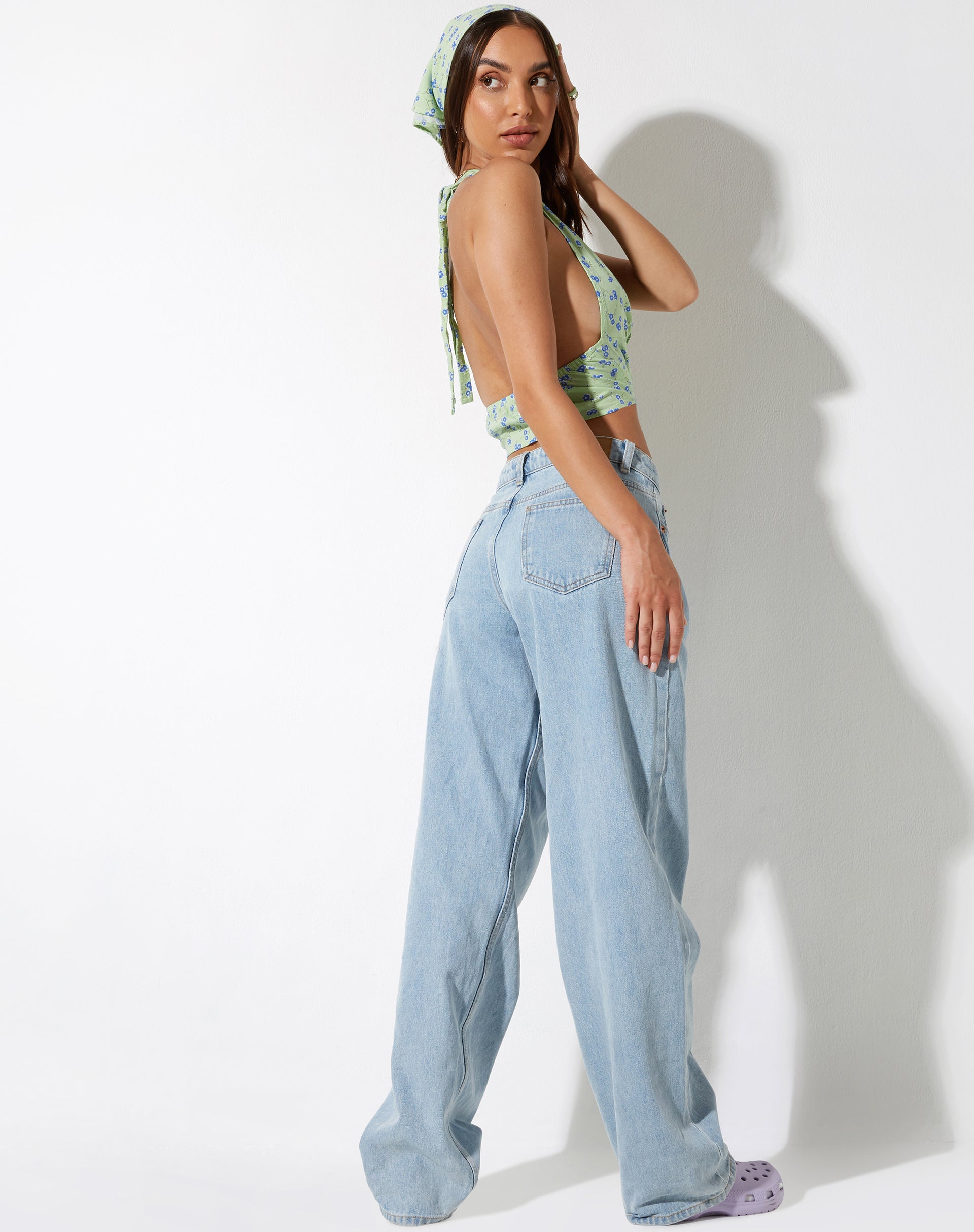 immagine di Nanda Crop Top in Lime Floral