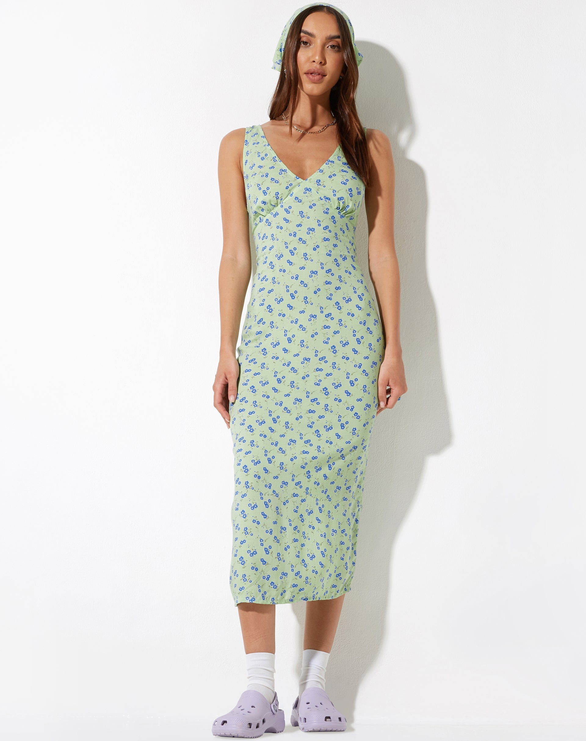 immagine di Lisheva Midi Dress in Lime Floral