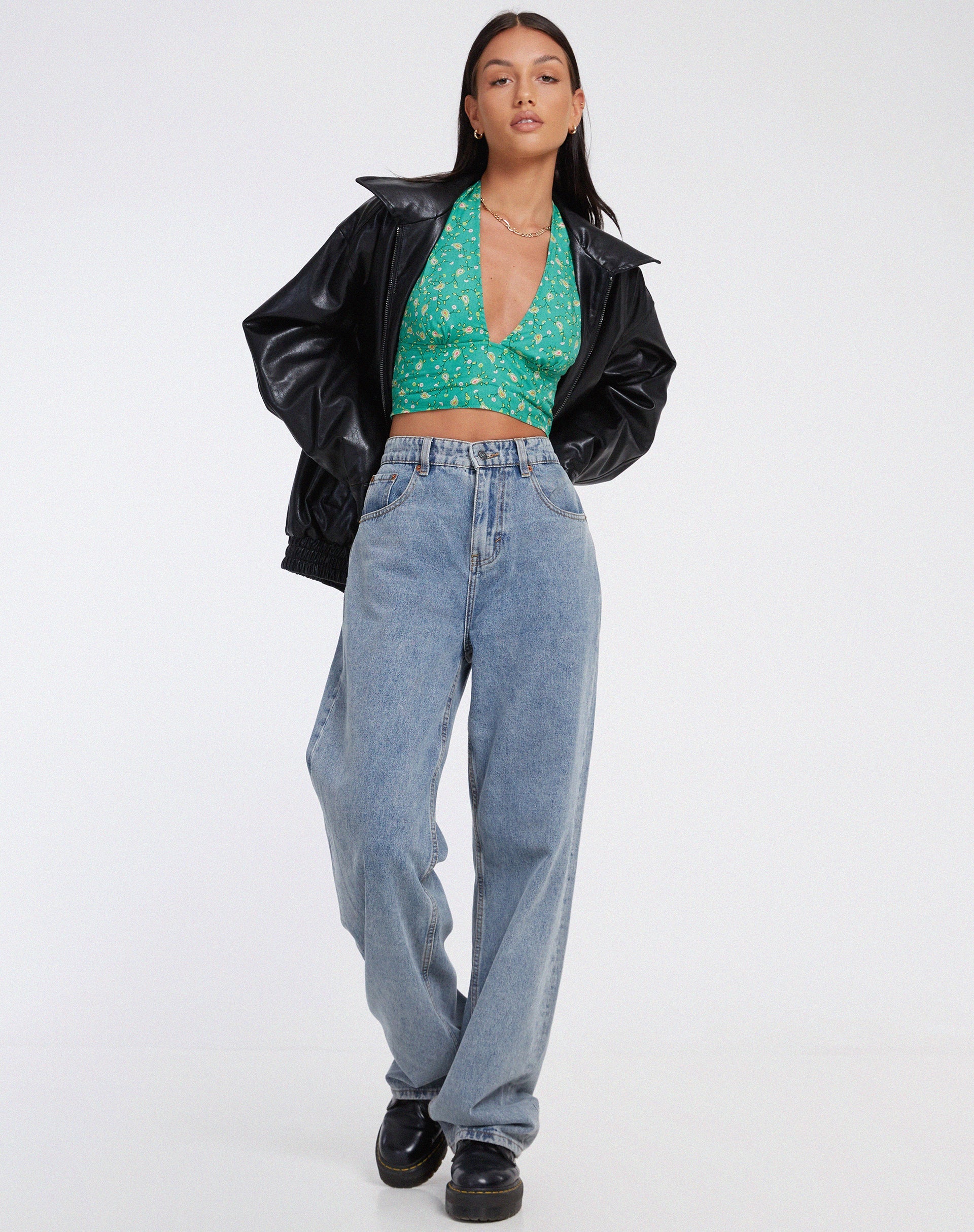 Immagine di Nanda Crop Top in verde Paisley Fun
