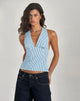 Immagine di Nandu Top in popeline blu a righe verticali piccole