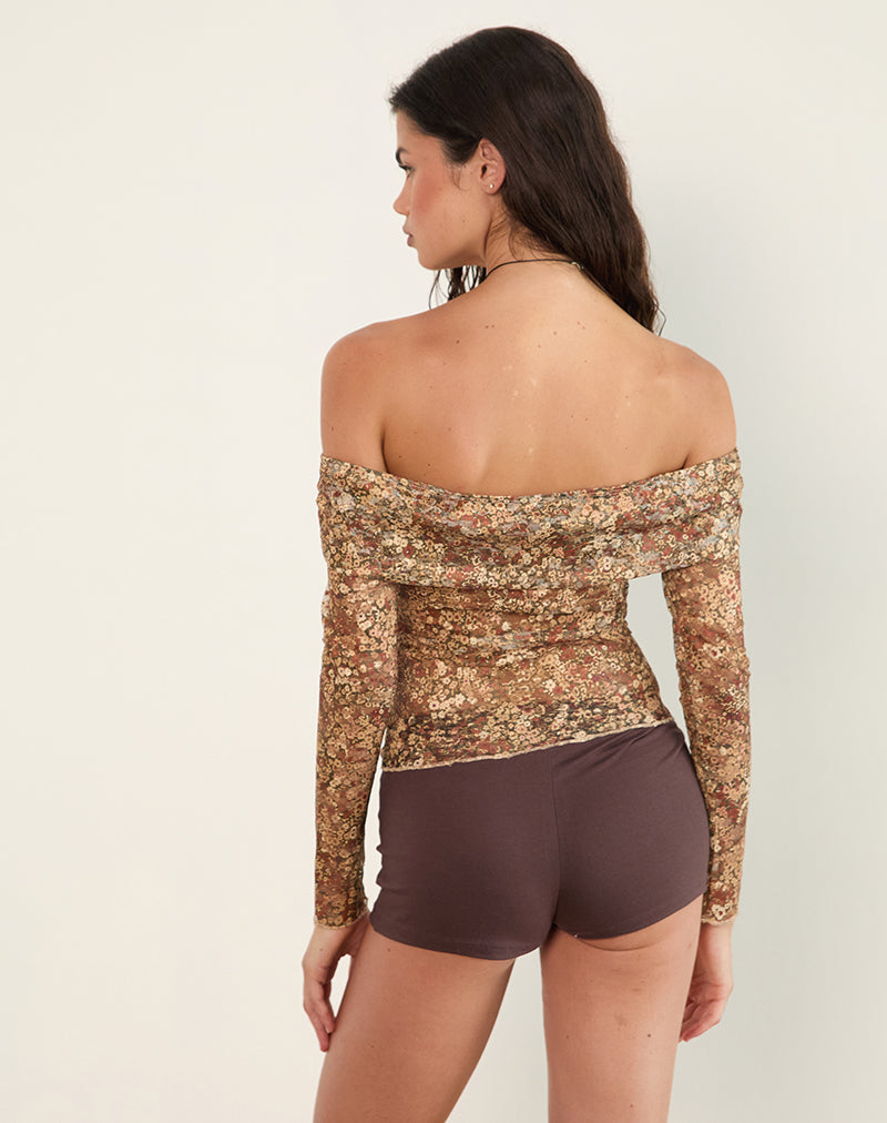 Immagine di Nanila Top in Cluster Floral Brown