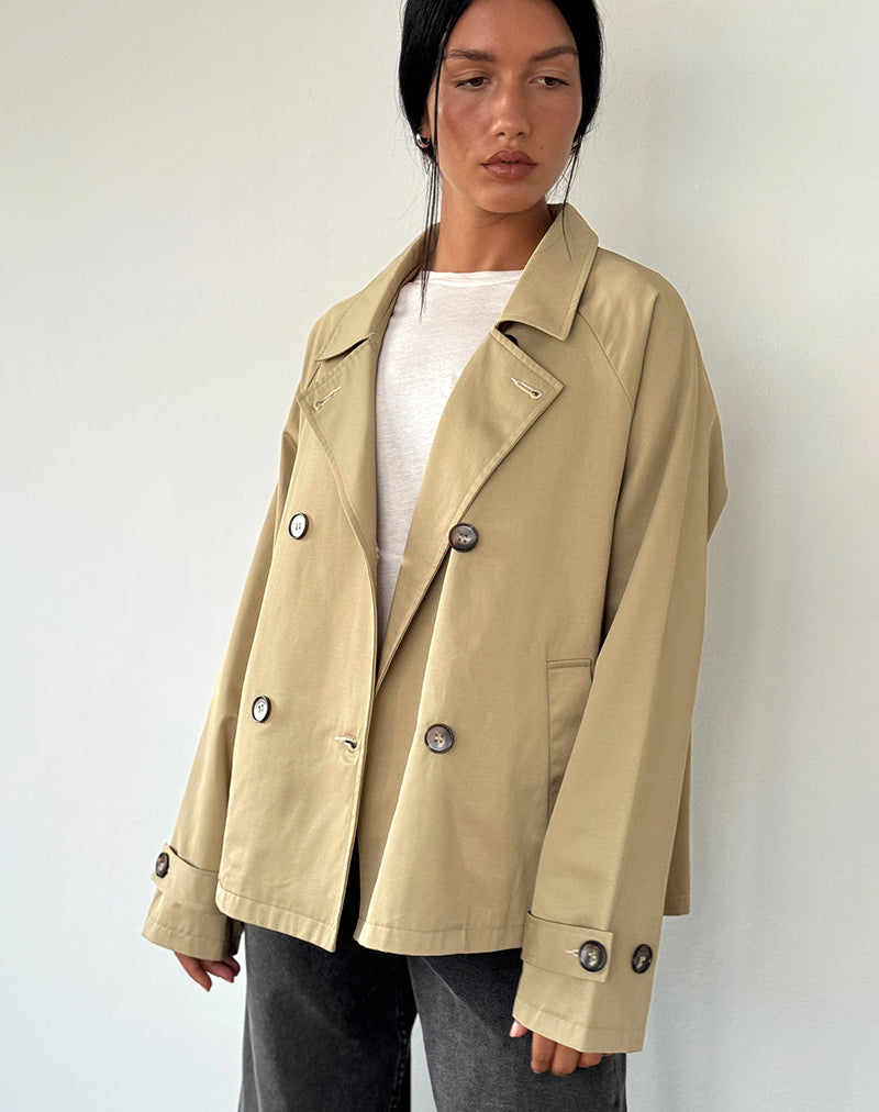 Narto - Giacca da trincea boxy in tan