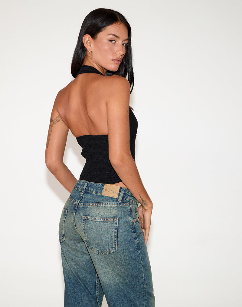 Immagine di Nasya Halter Top in Nero Sartoriale