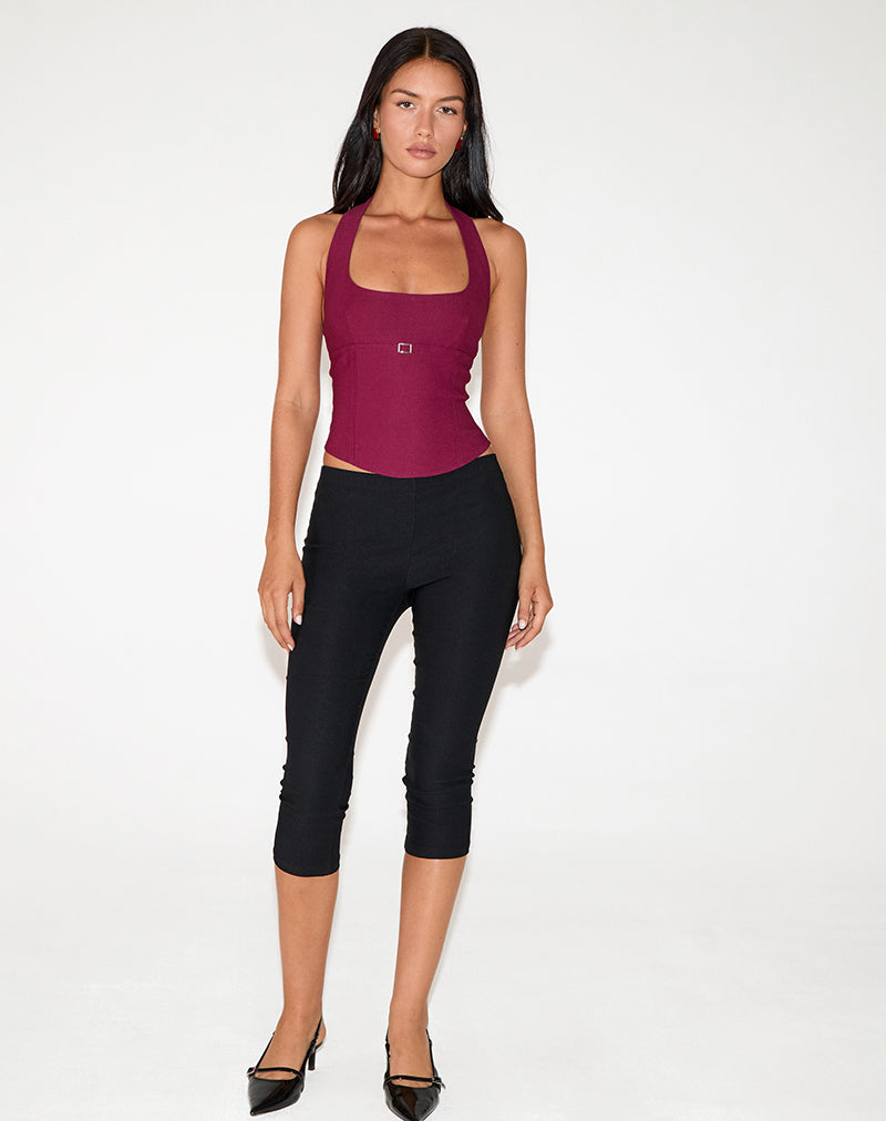 Nasya - Top con alette in borgogna sartoriale