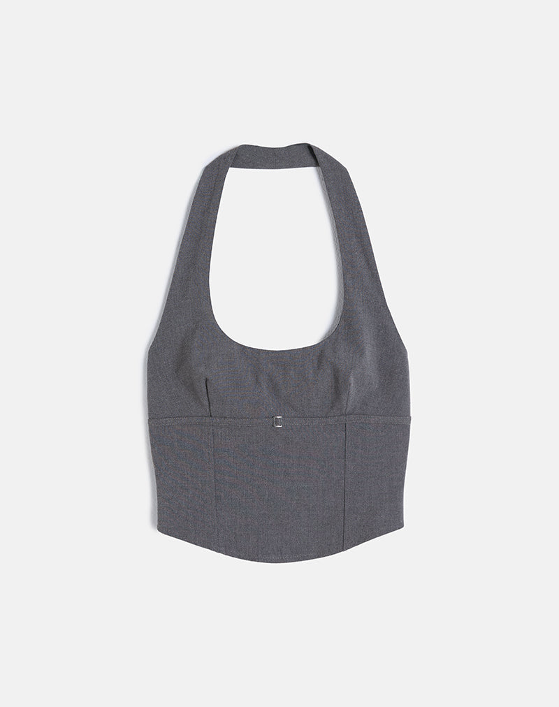 Immagine di Nasya Halter Top in Charcoal sartoriale