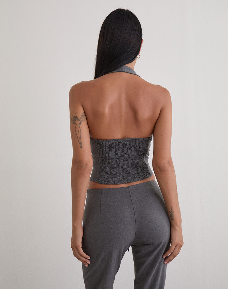 Immagine di Nasya Halter Top in Charcoal sartoriale