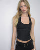 Immagine di Nasya Halter Top in Chambray Borchie Nero