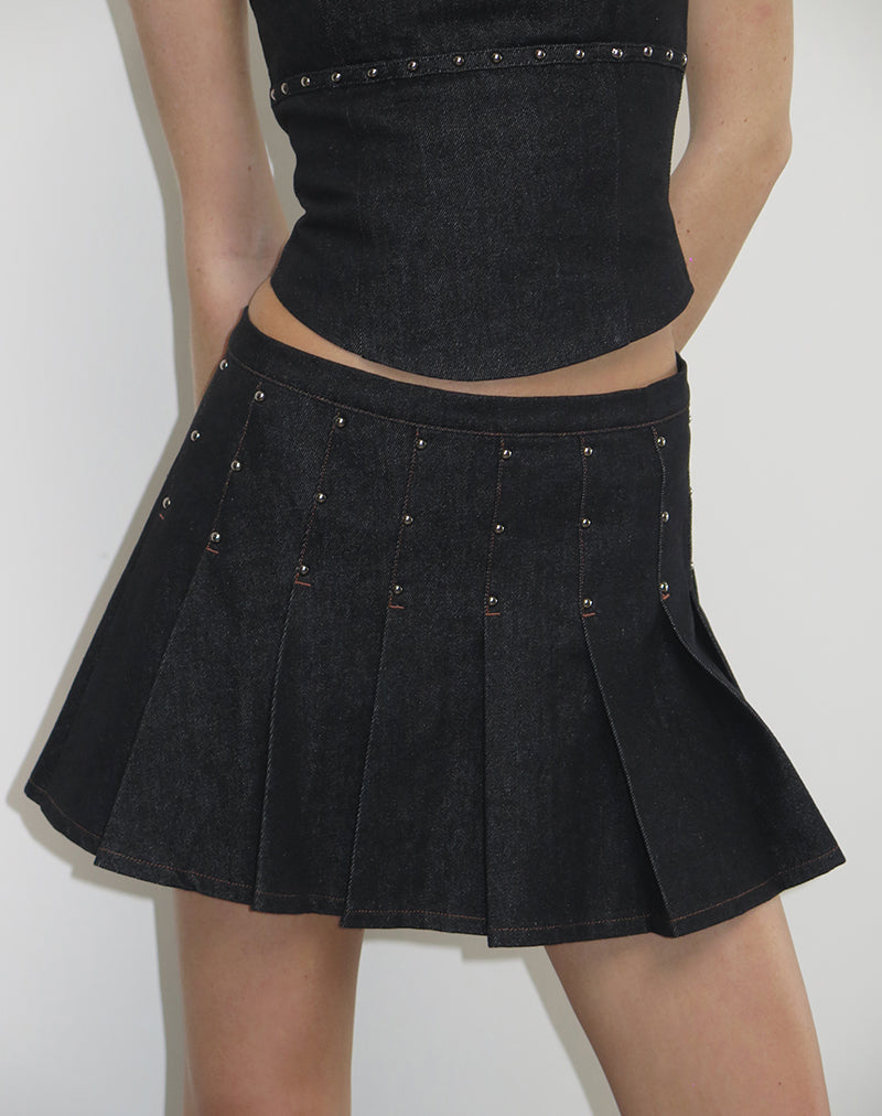 Gatlin Gonna in Chambray Borchie Nero