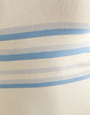 Crema con strisce blu e grigie